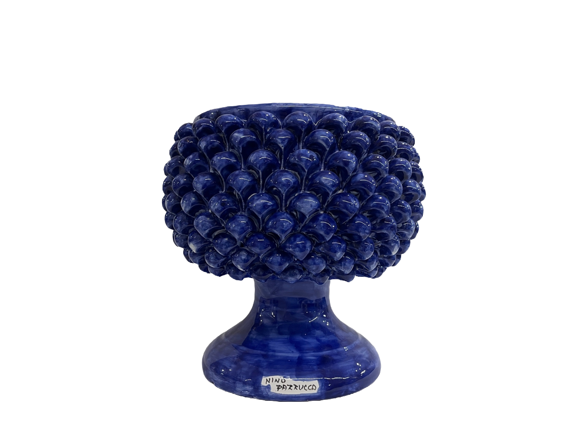 Mezza Pigna in ceramica Blue Smalto Nino Parrucca