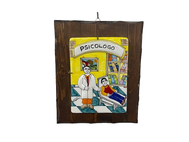 Targhe Mestiere a rilievo in ceramica e legno - Art.80/a Nino Parrucca