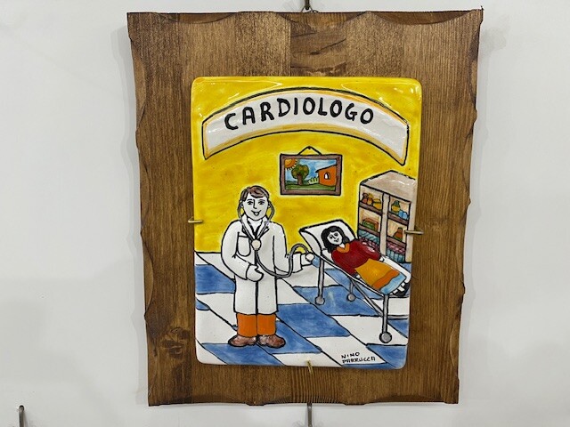 Targhe Mestiere a rilievo in ceramica e legno - Art.80/a Nino Parrucca