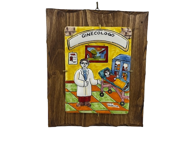 Targhe Mestiere a rilievo in ceramica e legno - Art.80/a Nino Parrucca