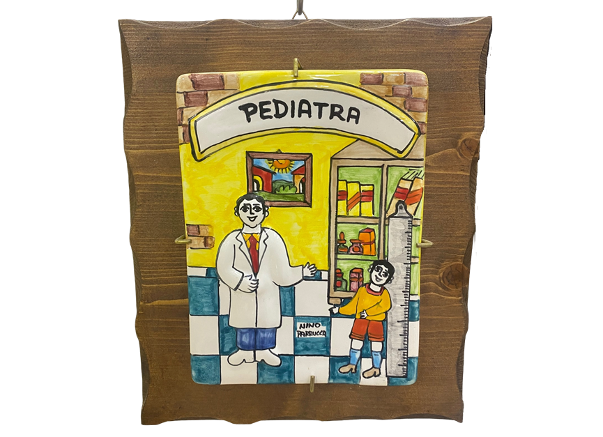 Targhe Mestiere a rilievo in ceramica e legno - Art.80/a Nino Parrucca
