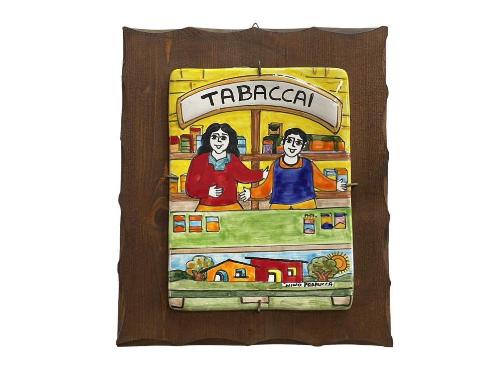 Targhe Mestiere a rilievo in ceramica e legno - Art.80/a Nino Parrucca