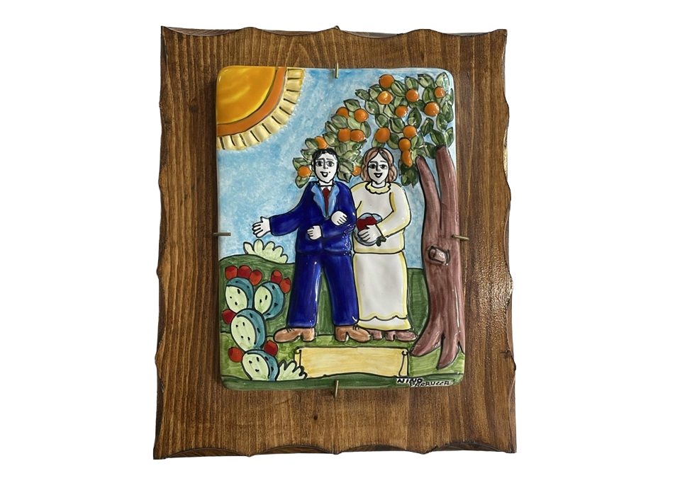 Targhe Mestiere a rilievo in ceramica e legno - Art.80/a Nino Parrucca
