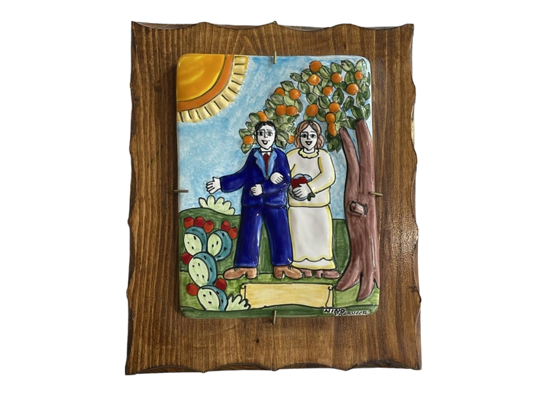 Targhe a rilievo per Matrimoni o Anniversari Nino Parrucca in Legno e Ceramica