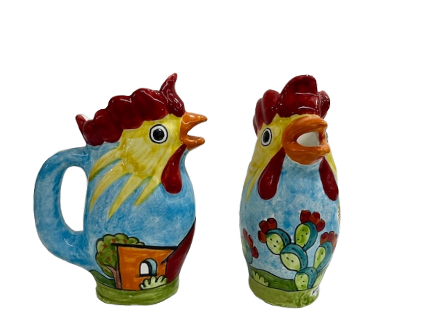 Brocca a forma di Gallo da 1LT. Nino Parrucca in ceramica