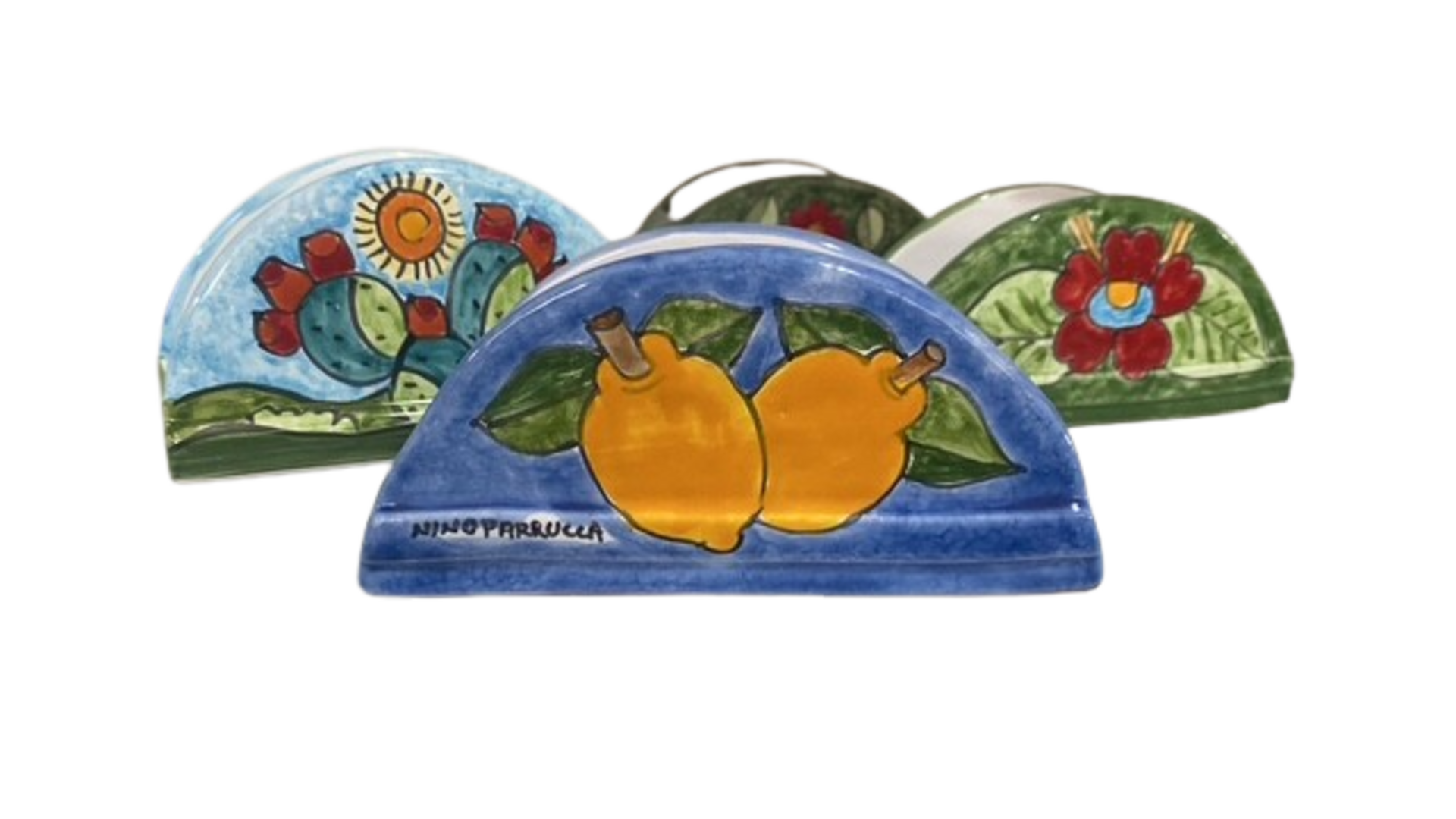 Portatovaglioli a mezzaluna in ceramica art.123 Nino Parrucca