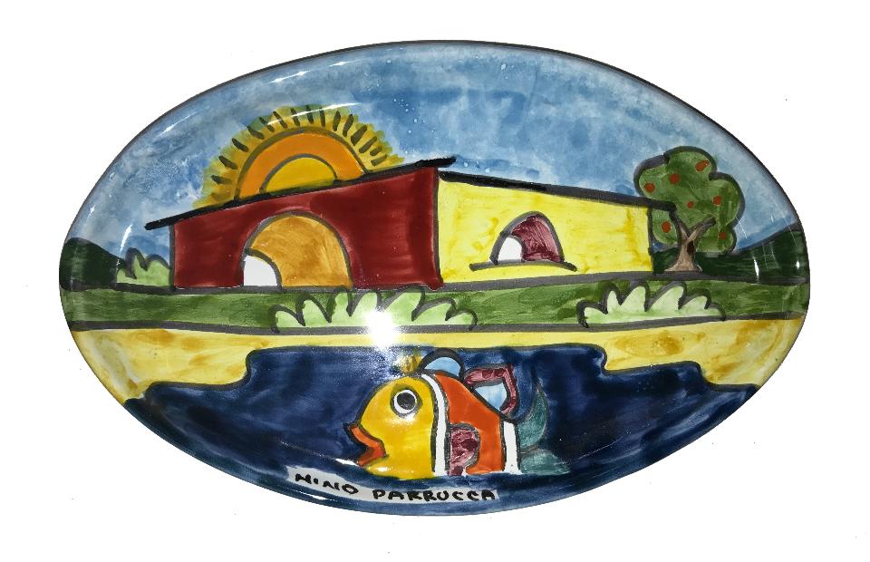 Piatto Artistico Ovalino Nino Parrucca