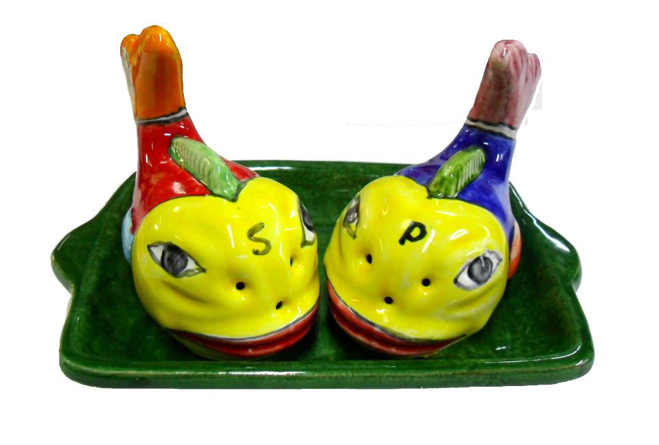 Sale Pepe forma pesce con vassoio Nino Parrucca