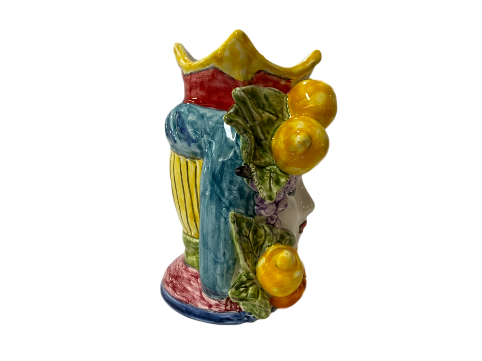 TESTA DI MORO con Frutta altorilievo in ceramica Nino Parrucca