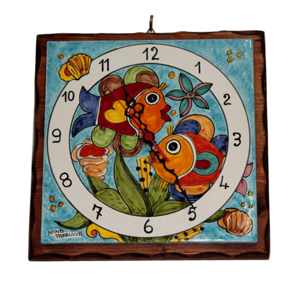Piastra ad Orologio con base in legno Nino Parrucca