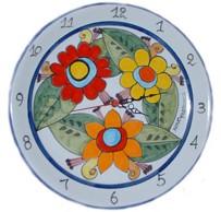 Orologio con fiori grandi su Piatto Nino Parrucca