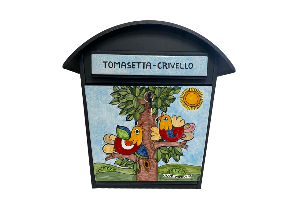 Cassetta Postale Decoro Uccellini Personalizzata Nino Parrucca