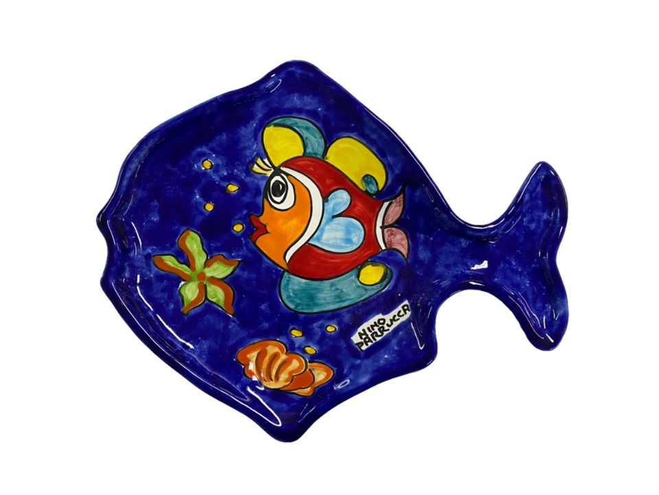 Piatto a forma di Pesce cm.33x23 Nino Parrucca