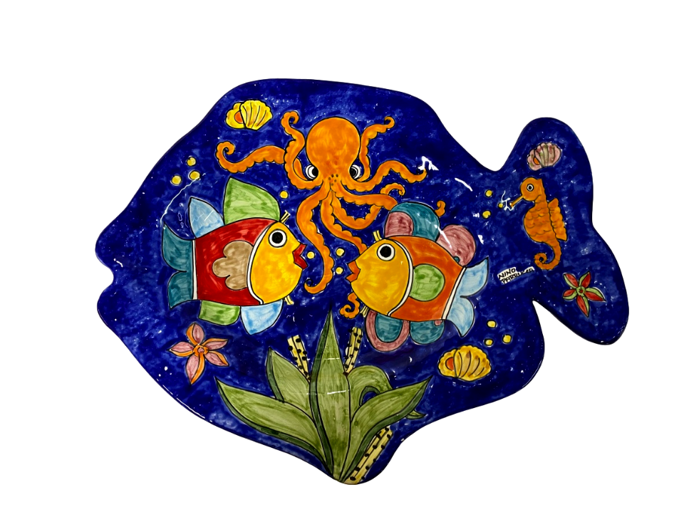 Piatto grande a forma di Pesce cm.52x41 Nino Parrucca