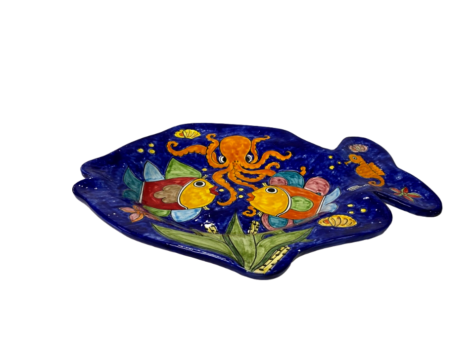 Piatto grande a forma di Pesce cm.52x41 Nino Parrucca