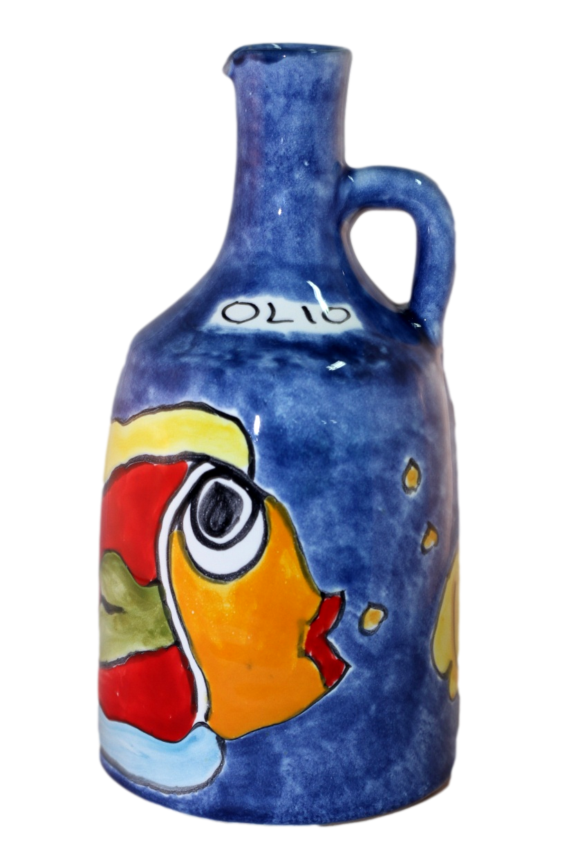 Bottiglia 500ML con manico decoro Pesce Nino Parrucca