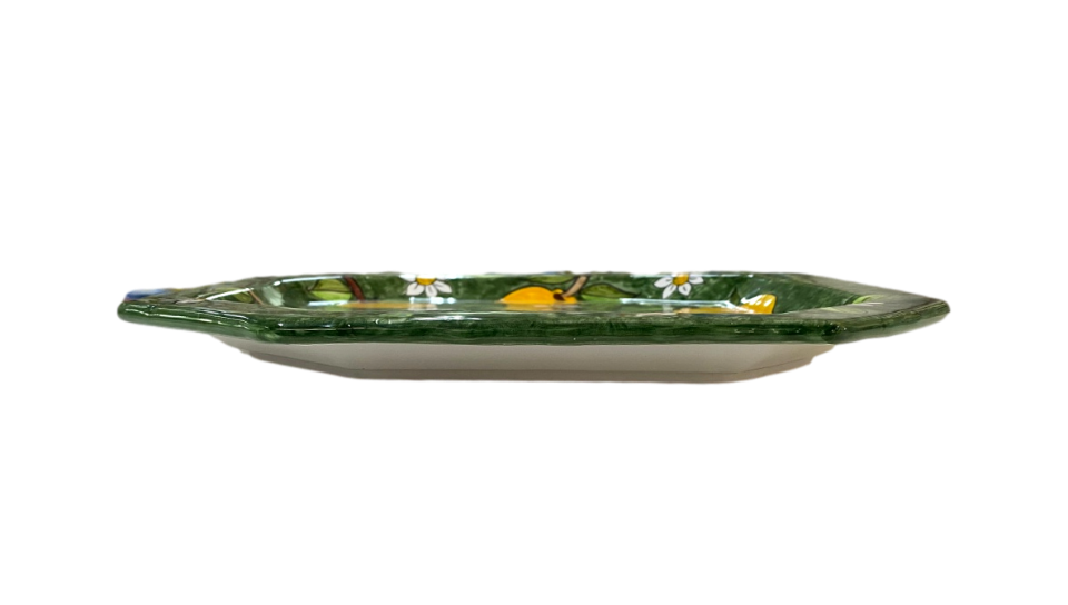 Piatto Ottagonale Limoni e Margherite tre misure Nino Parrucca