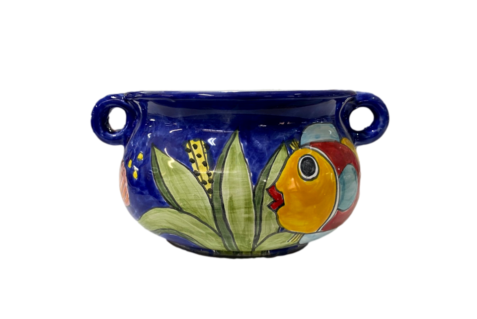 Porta vaso d.cm.22 H.cm.13 con manici Nino Parrucca
