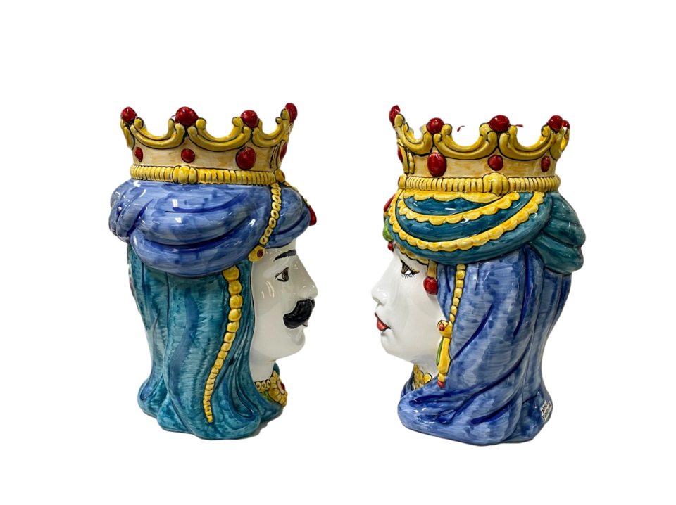 Teste di Moro H.cm.38 in ceramica Nino Parrucca
