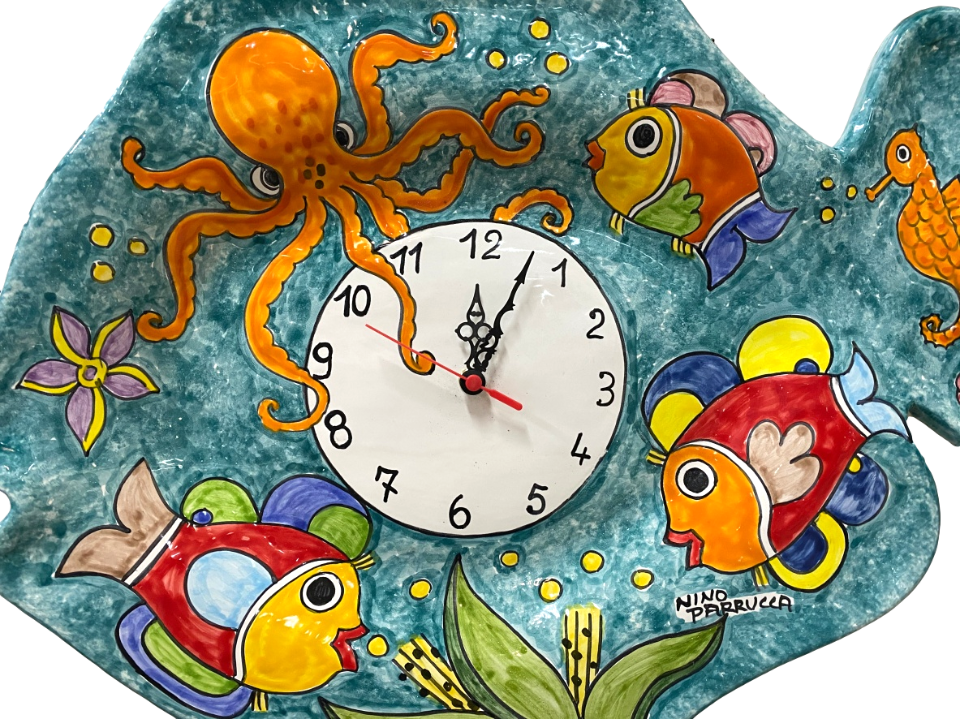 Orologio a forma di Pesce cm.52x41 Nino Parrucca