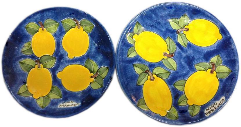 Set Posto Tavola Limoni fondo azzurro Nino Parrucca