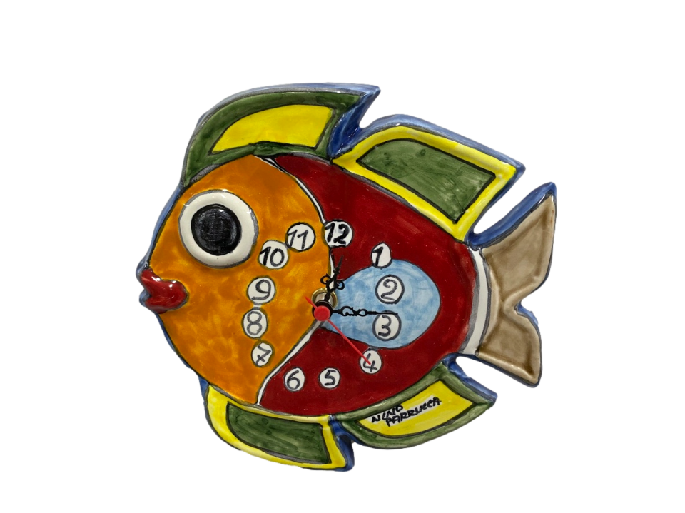Orologio a forma di Pesce cm.19x18 Nino Parrucca