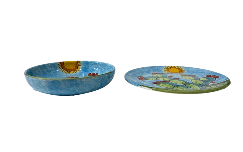 Set Posto Tavola 146B + 147 Pale di fichi d'india Nino Parrucca
