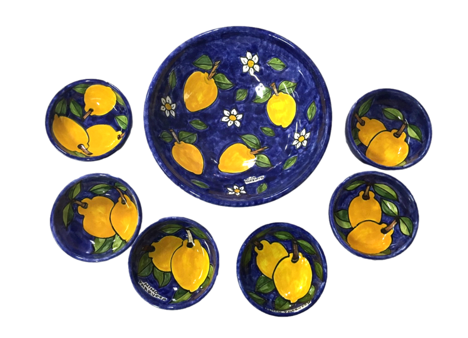 Servizio Macedonia 7pz Limoni Blu Nino Parrucca