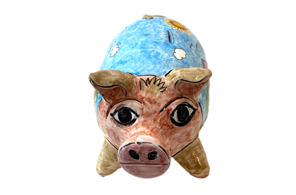 Salvadanaio  Maialino Grande Nino Parrucca