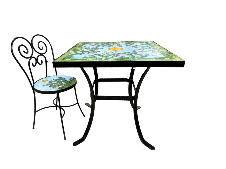 Tavolo quadrato cm.82x82 - Fichi d'India Nino Parrucca