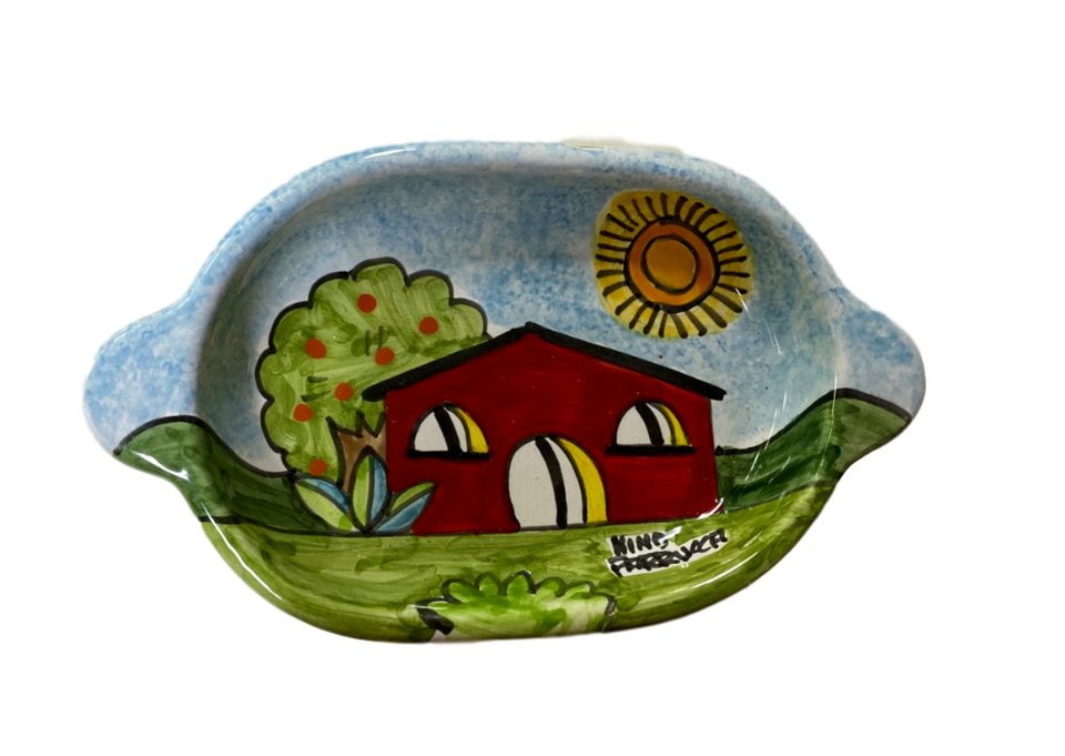 Ovalino cm.19,5x11,5 con manici in Ceramica - Art.96/A Nino Parrucca