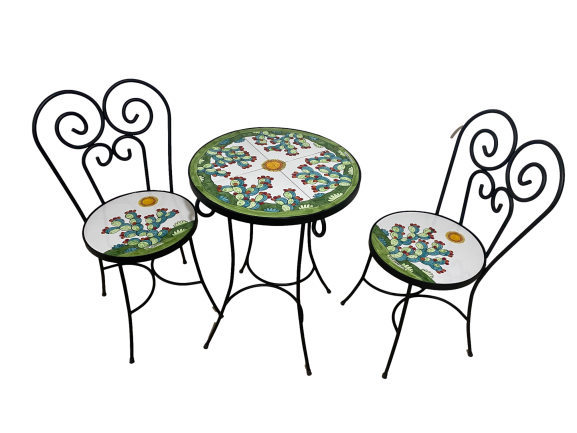 Set tavolo e sedie - Fichi d'India (fondo bianco) Nino Parrucca