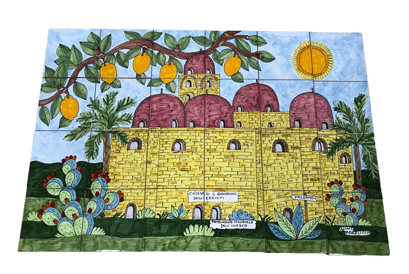 Pannello in ceramica cm.120x80 - Chiesa di San Giovanni degli Eremiti Nino Parrucca