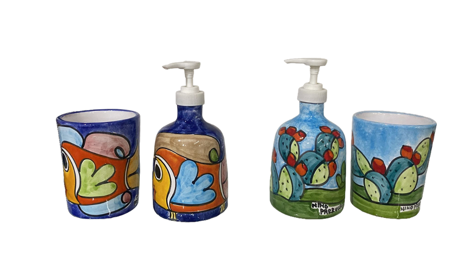 Set Dosatore sapone liquido e Portaspazzolini Nino Parrucca