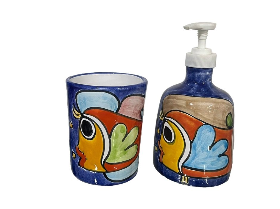 Set Dosatore sapone liquido e Portaspazzolini Nino Parrucca
