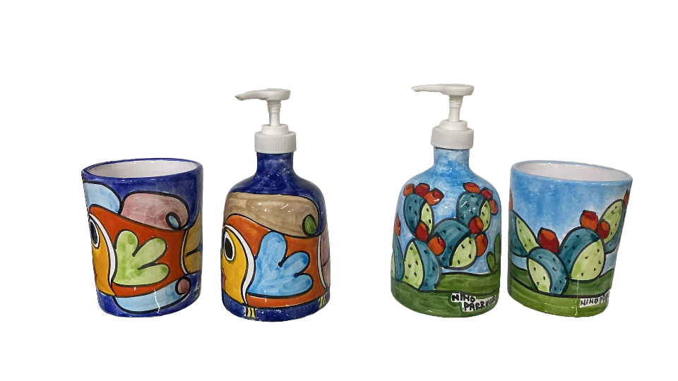 Set Dosatore sapone liquido e Portaspazzolini Nino Parrucca