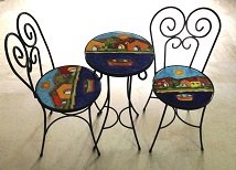 Set tavolo tondo e sedie - Casette marittime Nino Parrucca