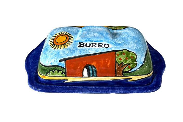 Burriera rettangolare CM.26X11 Vari Decori Nino Parrucca in ceramica