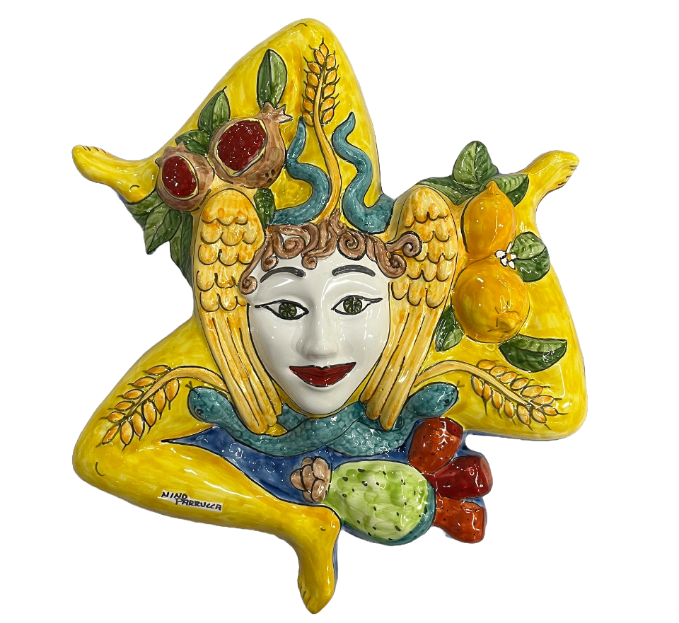 Trinacria d.cm.40 Nino Parrucca in ceramica