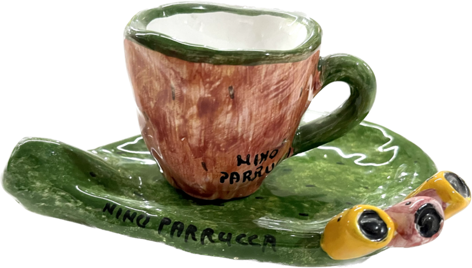 Tazzina con Piattino Fico d'india Nino Parrucca in ceramica