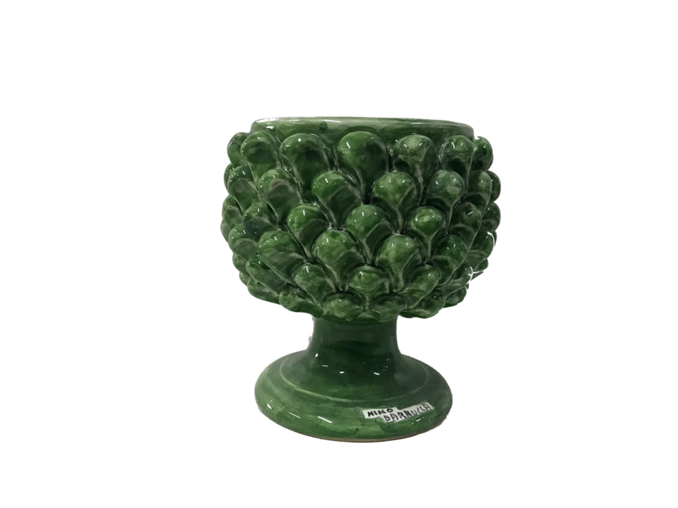 Mezza Pigna in ceramica Verde Scuro Nino Parrucca