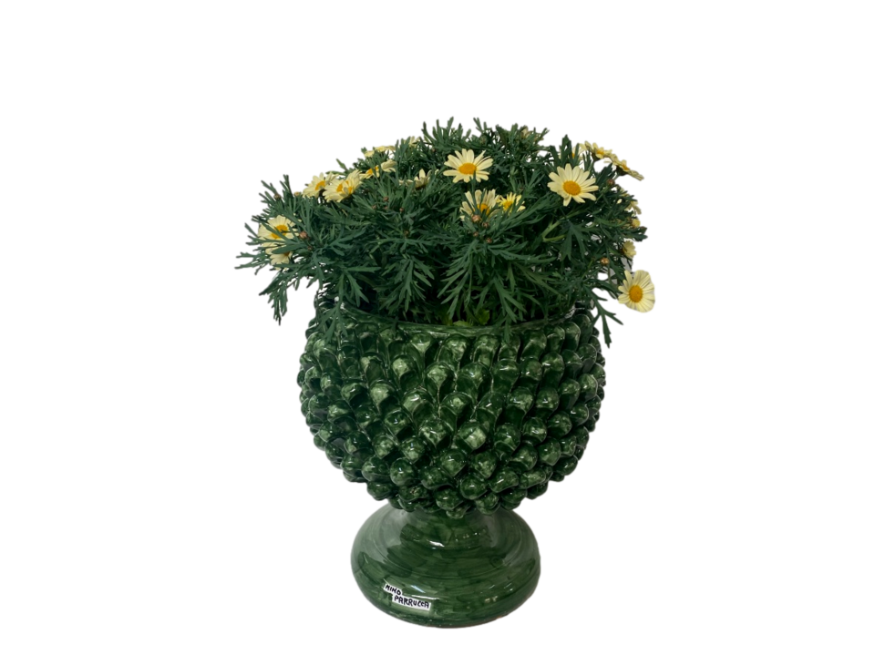 Mezza Pigna in ceramica Verde Scuro Nino Parrucca