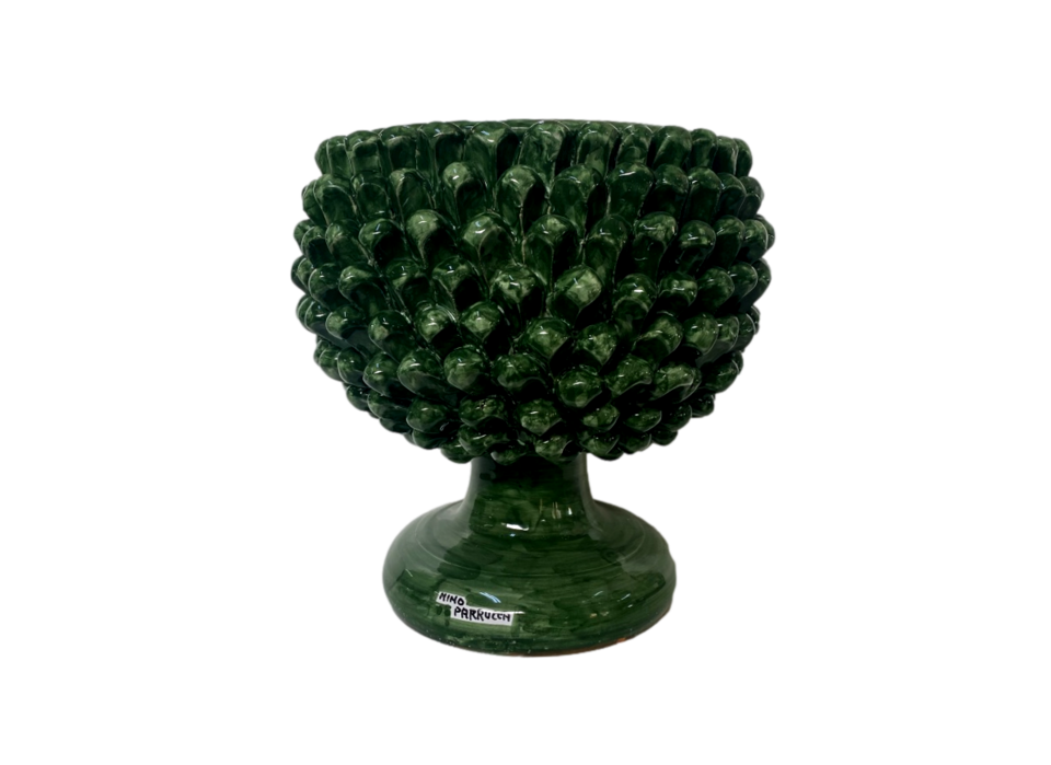 Mezza Pigna in ceramica Verde Scuro Nino Parrucca