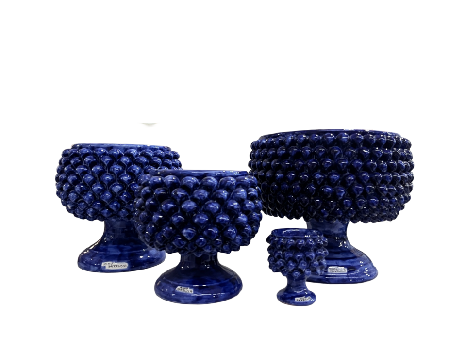 Mezza Pigna in ceramica Blue Smalto Nino Parrucca