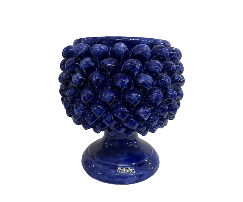 Mezza Pigna in ceramica Blue Smalto Nino Parrucca