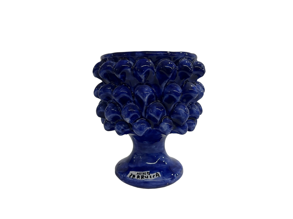 Mezza Pigna in ceramica Blue Smalto Nino Parrucca