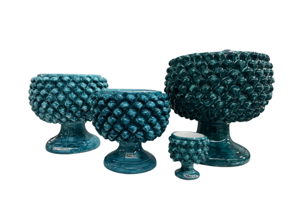 Mezza Pigna in ceramica Verde Smeraldo Nino Parrucca