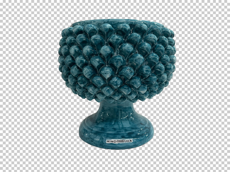Mezza Pigna in ceramica Verde Smeraldo Nino Parrucca