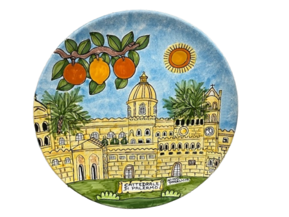 Piatto Unesco - Cattedrale di Palermo Nino Parrucca in ceramica
