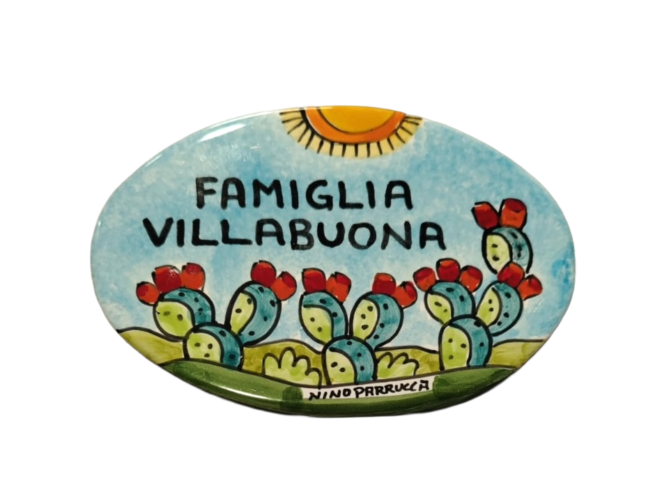 Piastrella pale di fichi d'india personalizzata Nino Parrucca